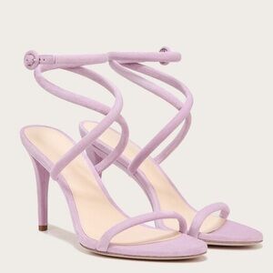 NWT Veronica Beard Marceline Strappy Purple Suede Ankle Wrap Sandals Heels 7.5